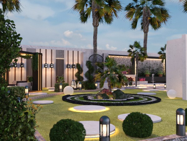 تصميم حديقة لفيلا بالسعودية