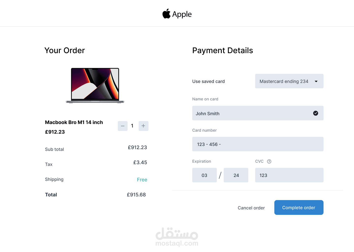 Design Checkout page