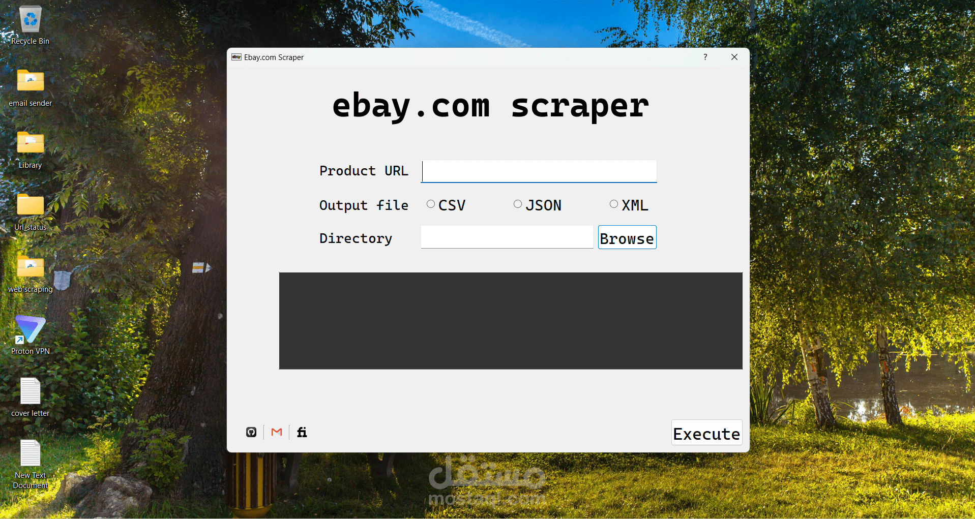 برنامج يعمل على استخراج بيانات البضائع من ebay.com