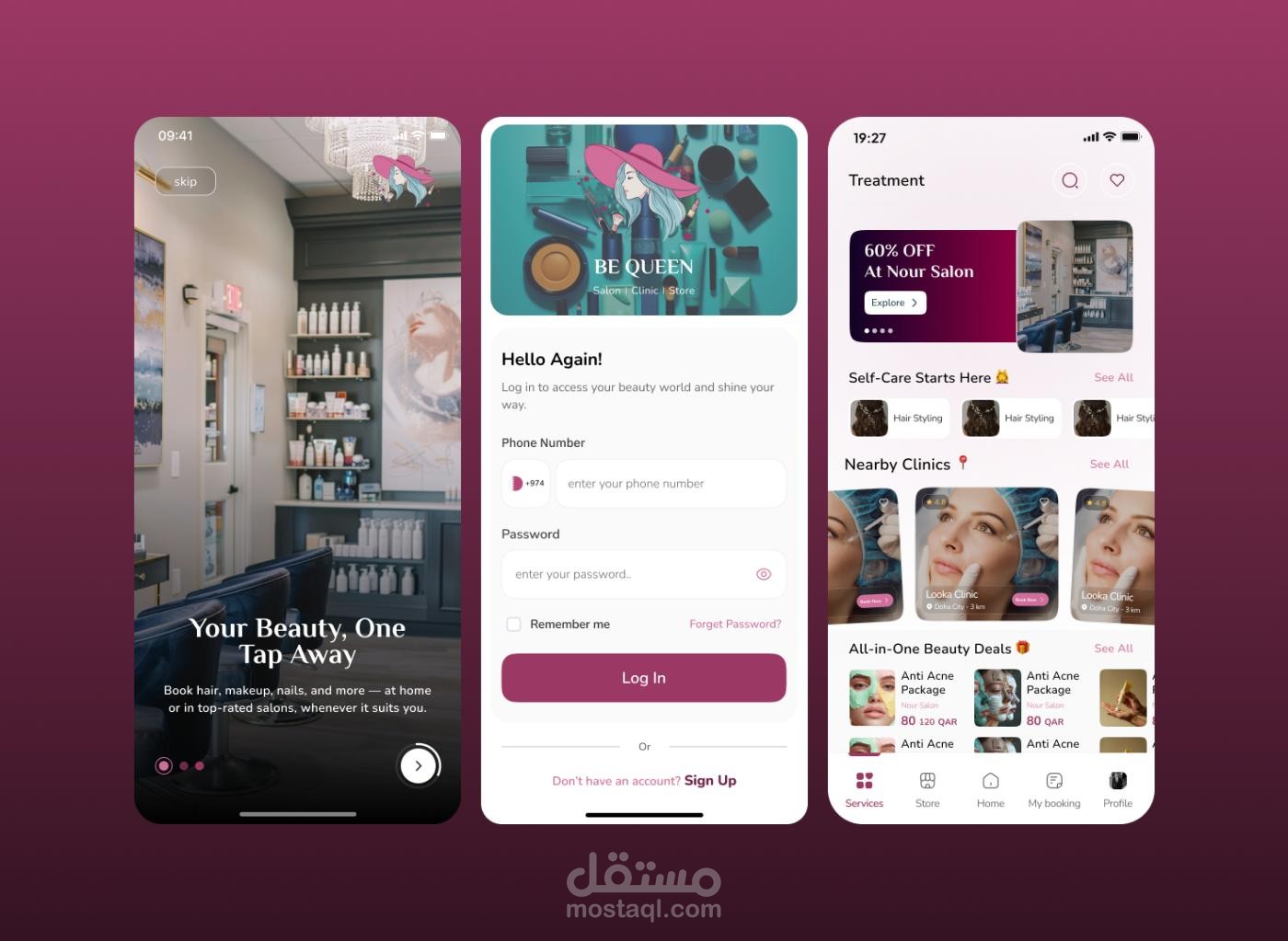 Be Queen – Salon & Home Beauty Services App (Flutter, iOS & Android)