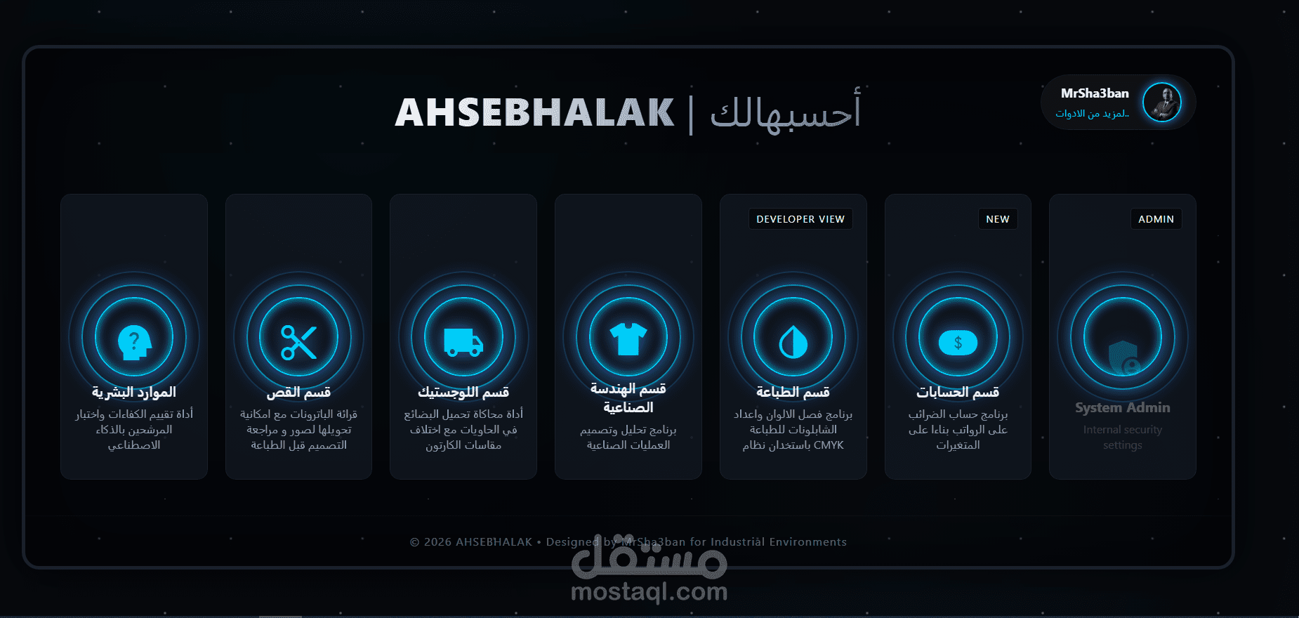 منصة أحسبهالك لأدوات صناع الملابس الجاهزة