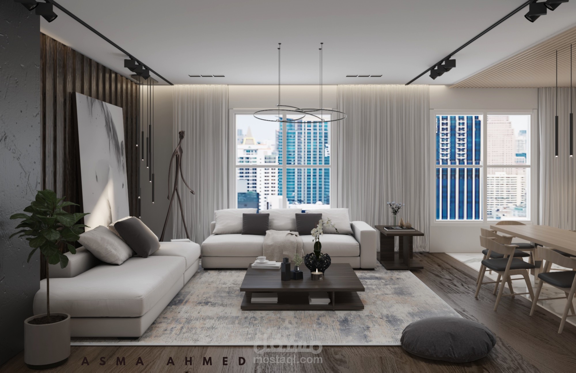 Living room with kitchen