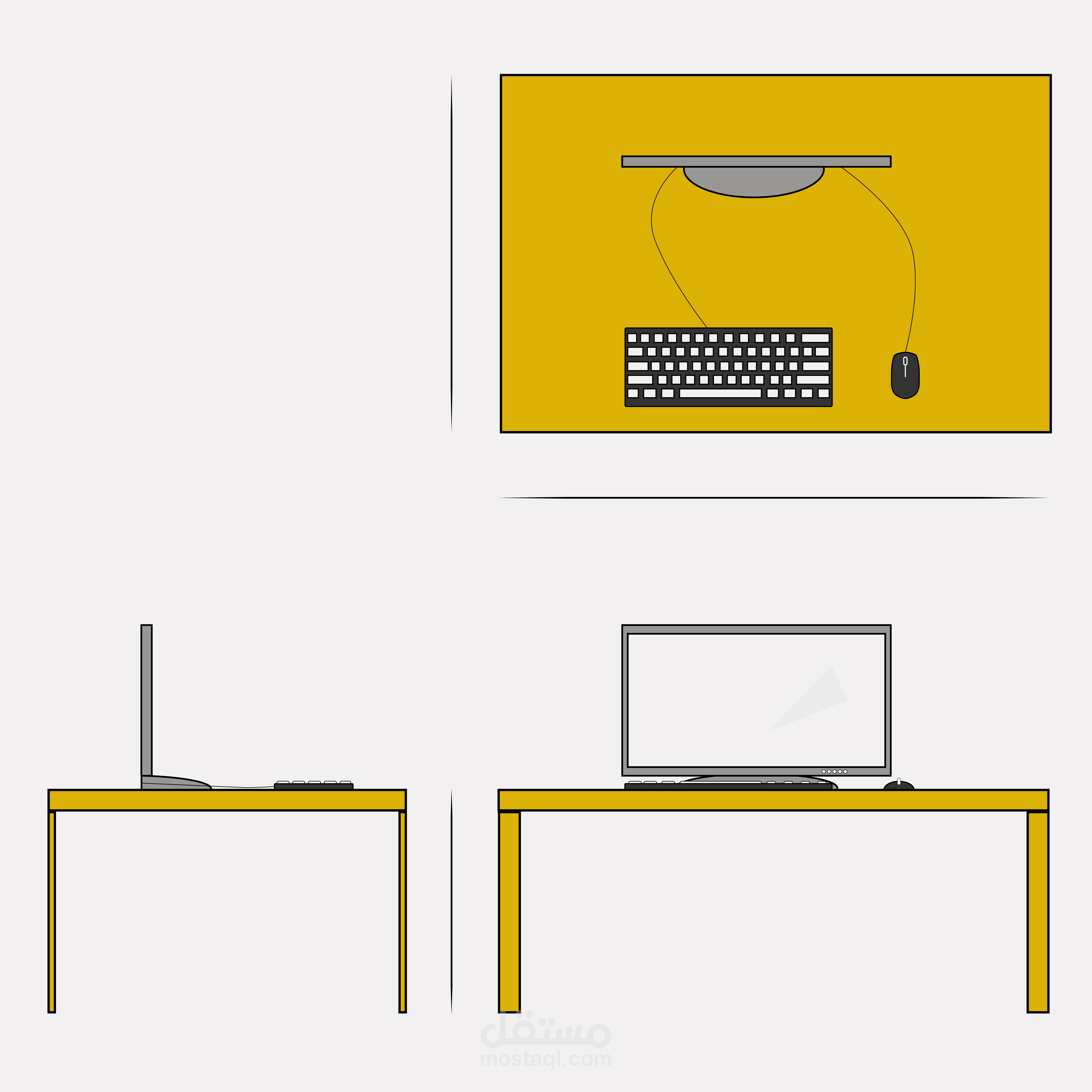 تصميم أولي لمكتب قبل صناعته.