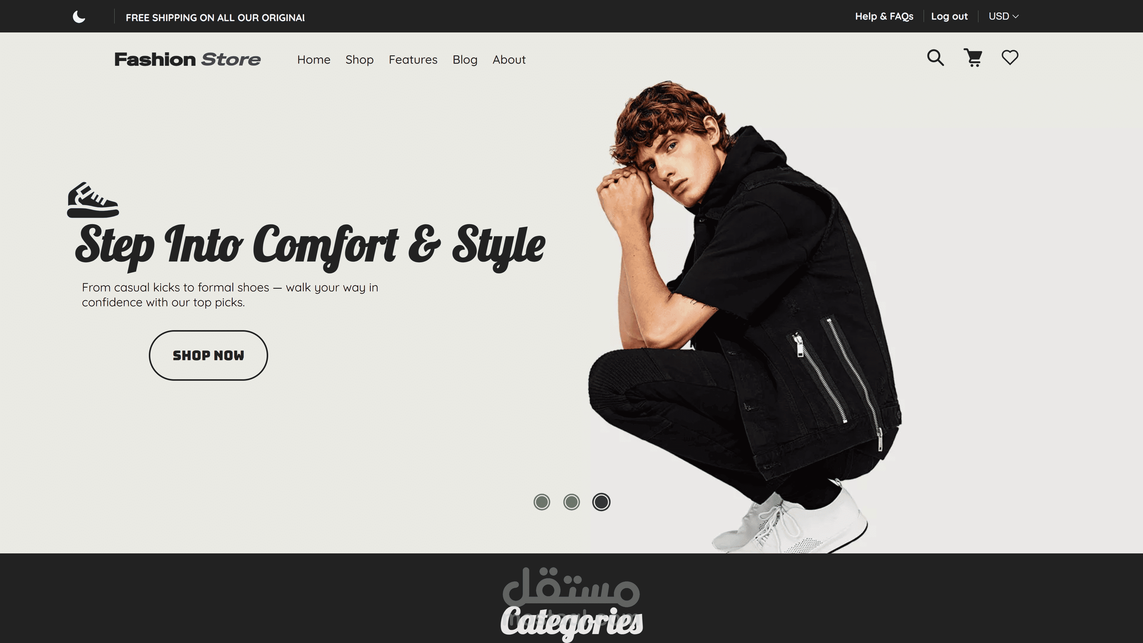 متجر أزياء E-Commerce متكامل (Vanilla JS)