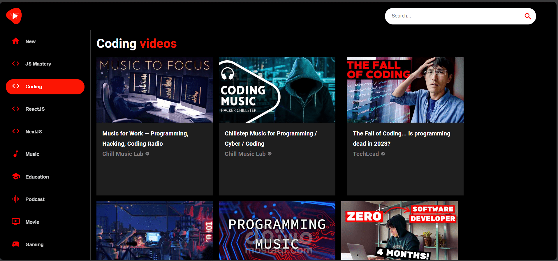 Youtube Clone Website