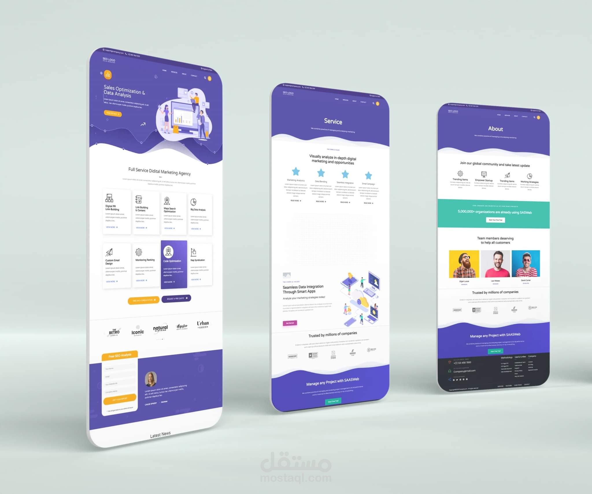 موقع خاص بالتسويق الرقمي تم انشاؤه من الصفر