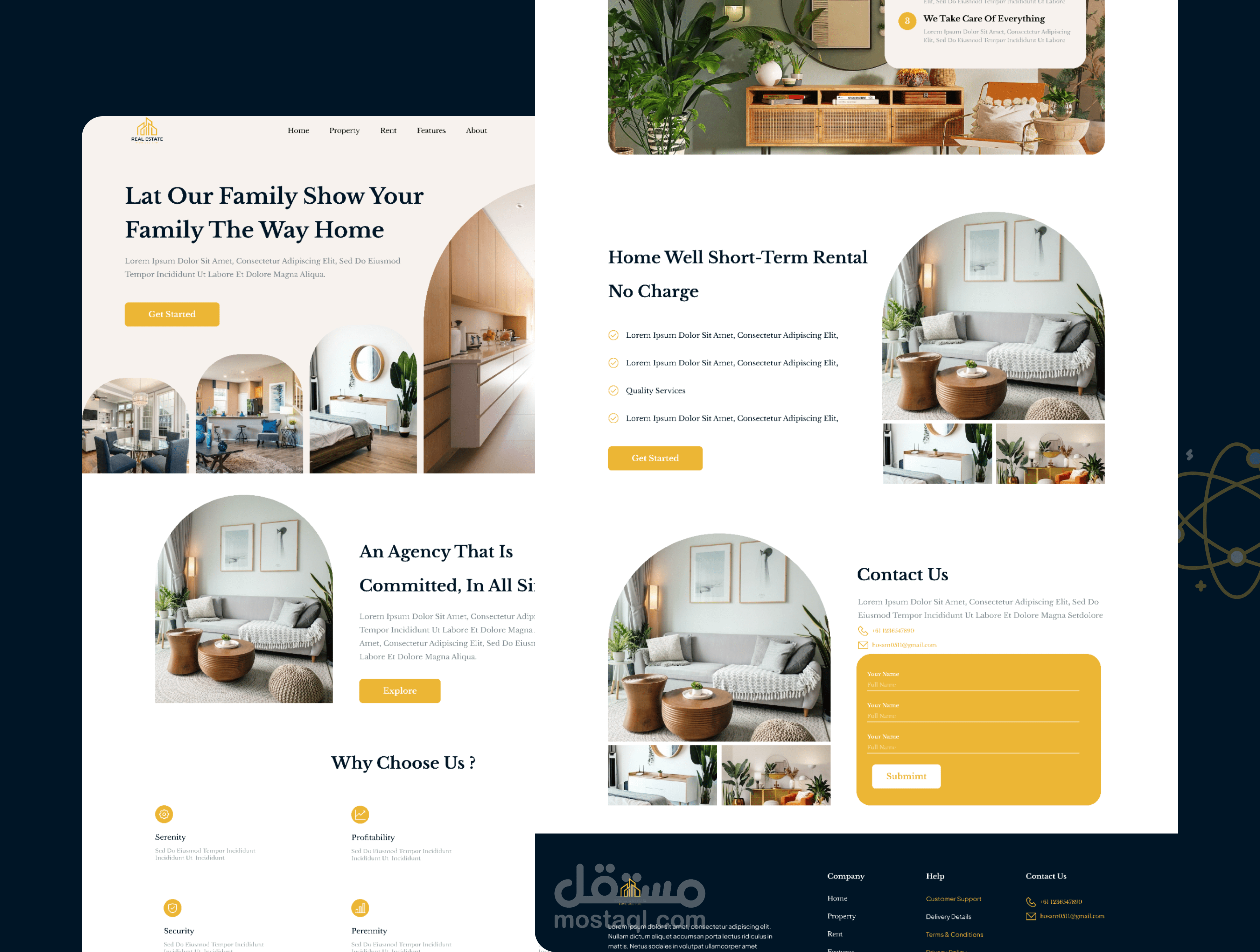 landing page design home rental website