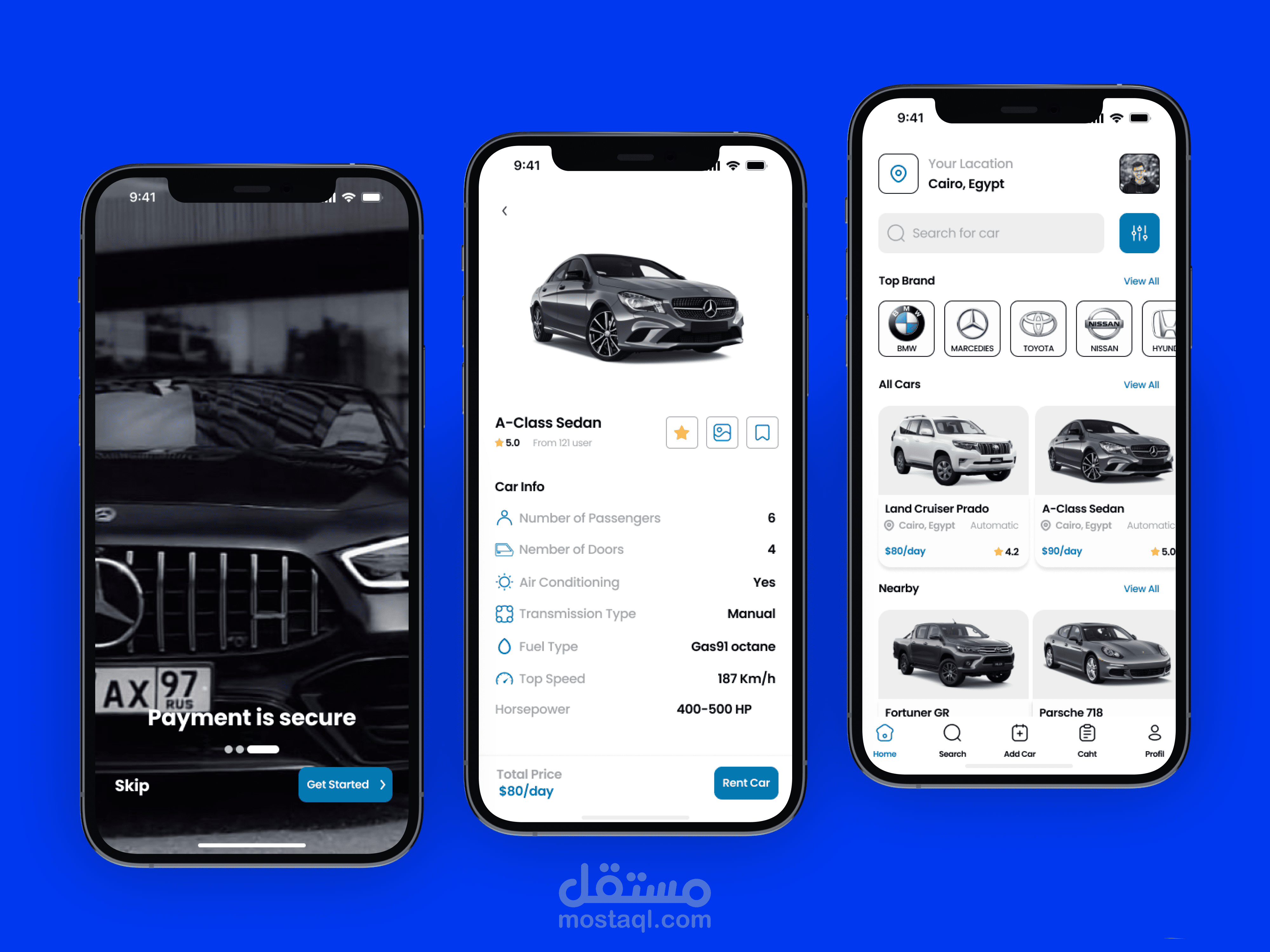 تطبيق لتأجير واختيار السيارات
