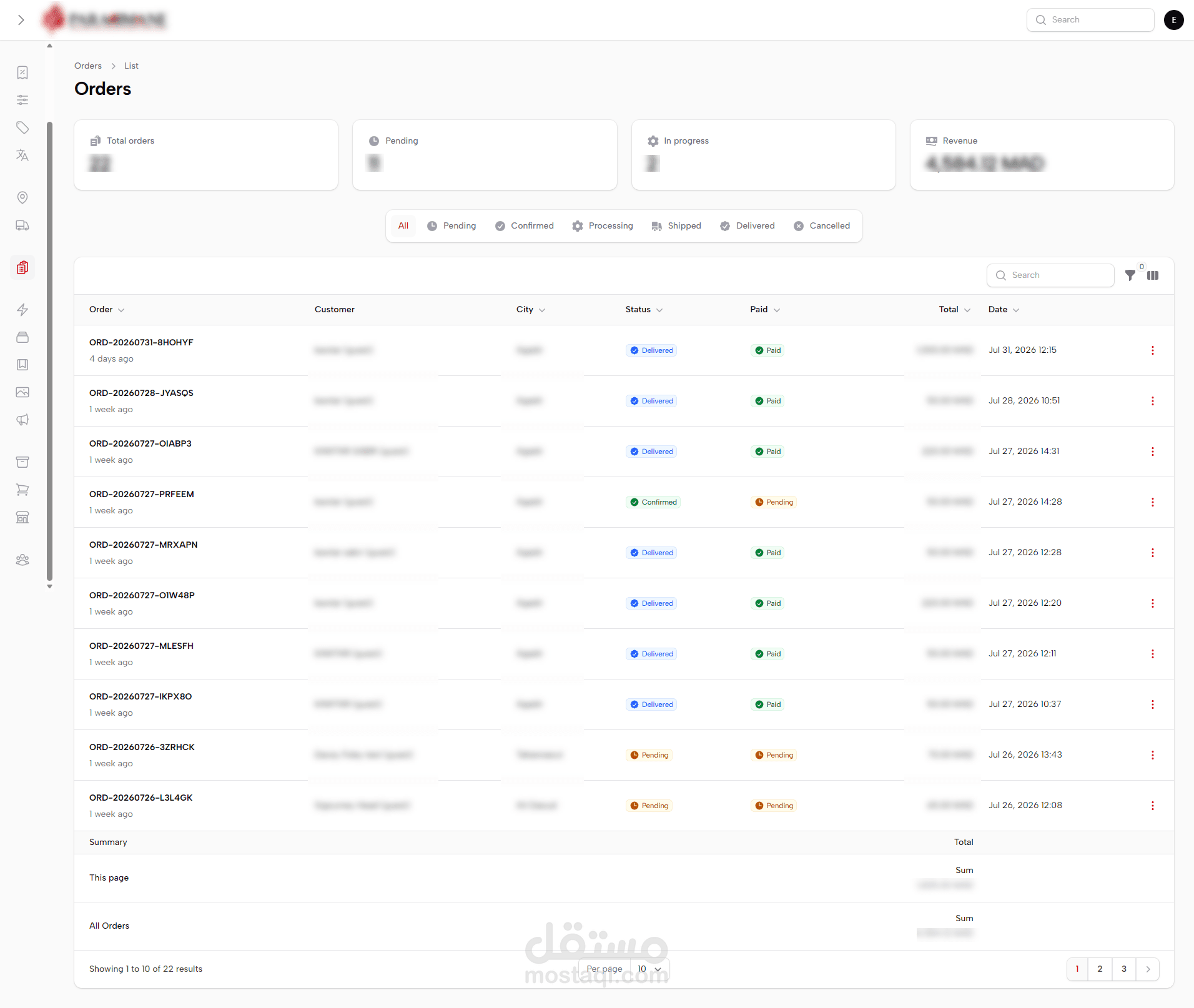 لوحة تحكم وتسيير عمليات المؤسسات المتقدمة (Laravel / Filament PHP)