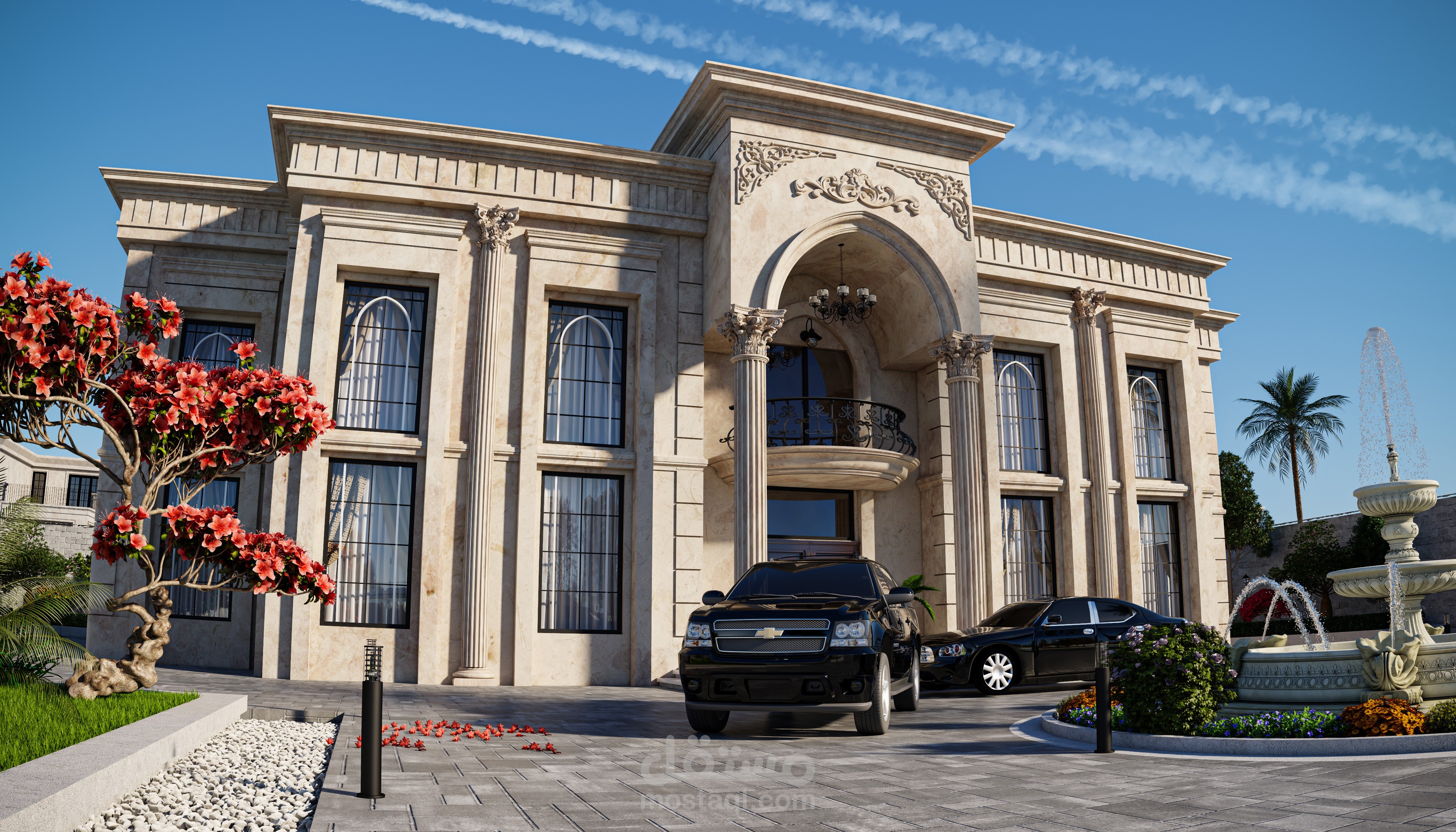 تصميم واجهة فيلا في المملكة العربية السعودية