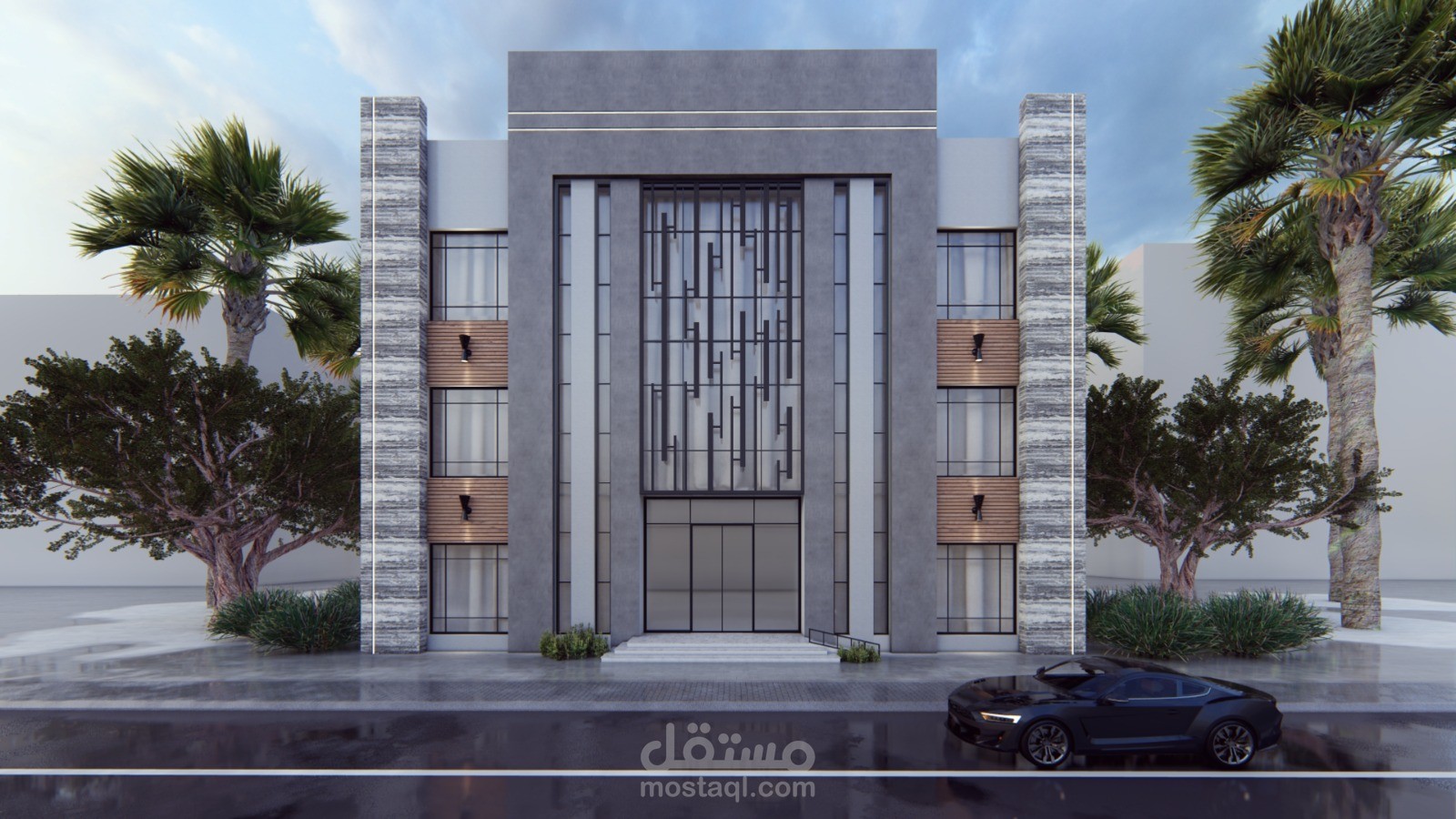 تصميم واجهة مبنى إداري