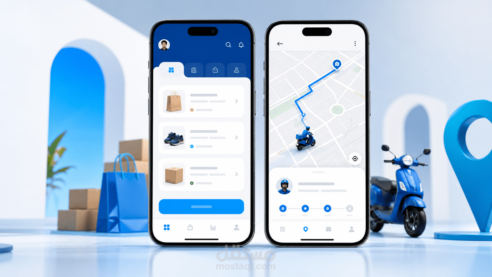 Akwan Express — تطبيق تجارة وتوصيل متعدد الأدوار