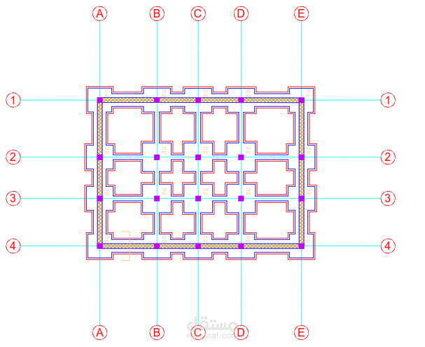 تصميم مخططات أوتوكاد لمبنى تجاري