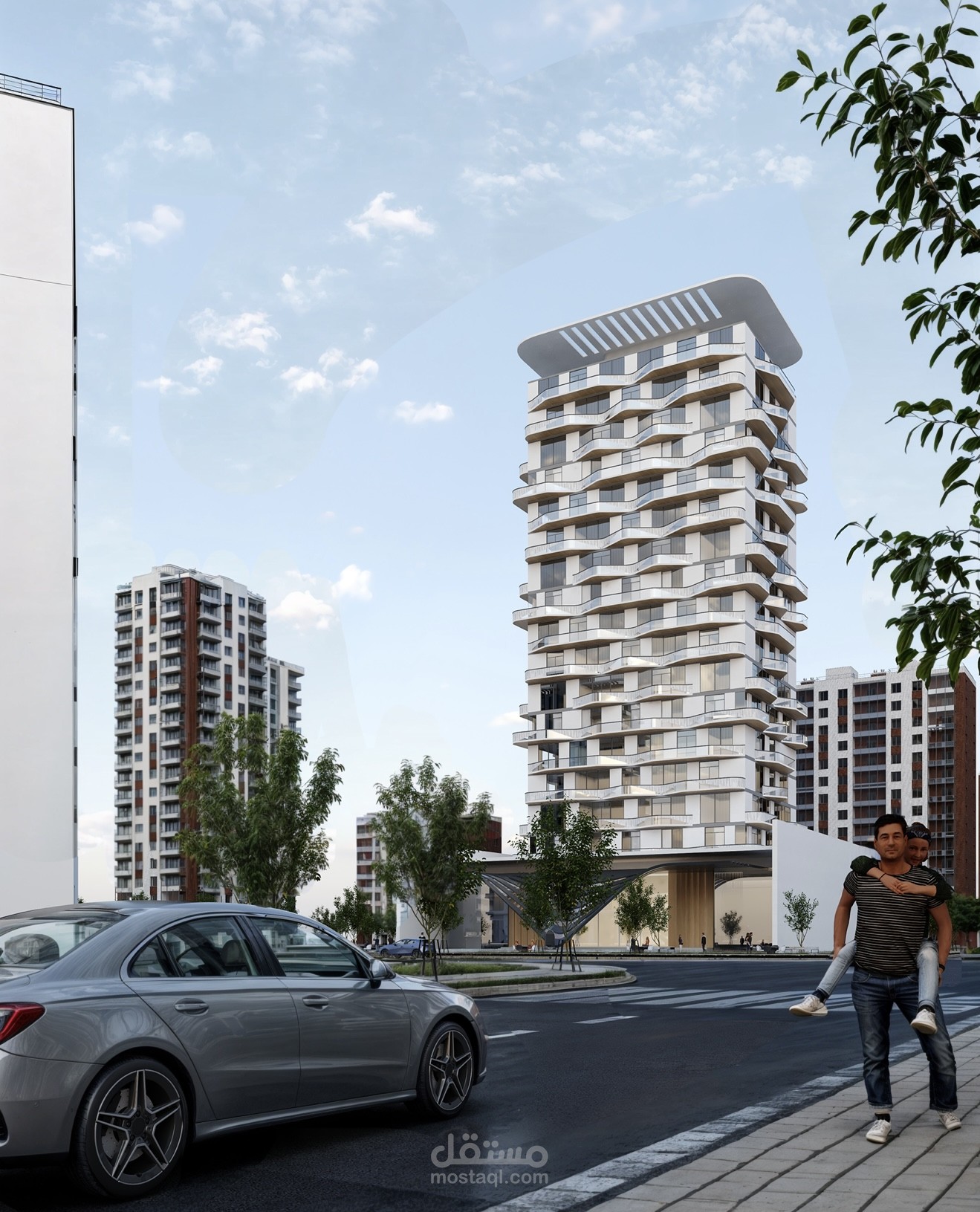 تصميم واجهة خارجية لبرج سكني