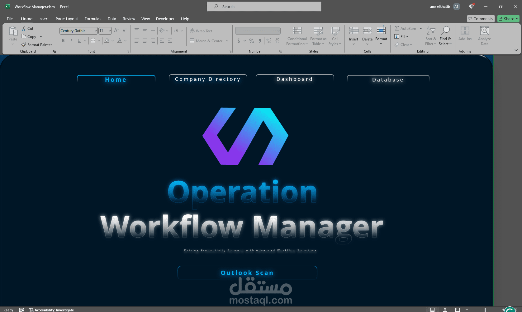 إنشاء ملف Excel متكامل لإدارة البريد الإلكتروني وتحليل البيانات