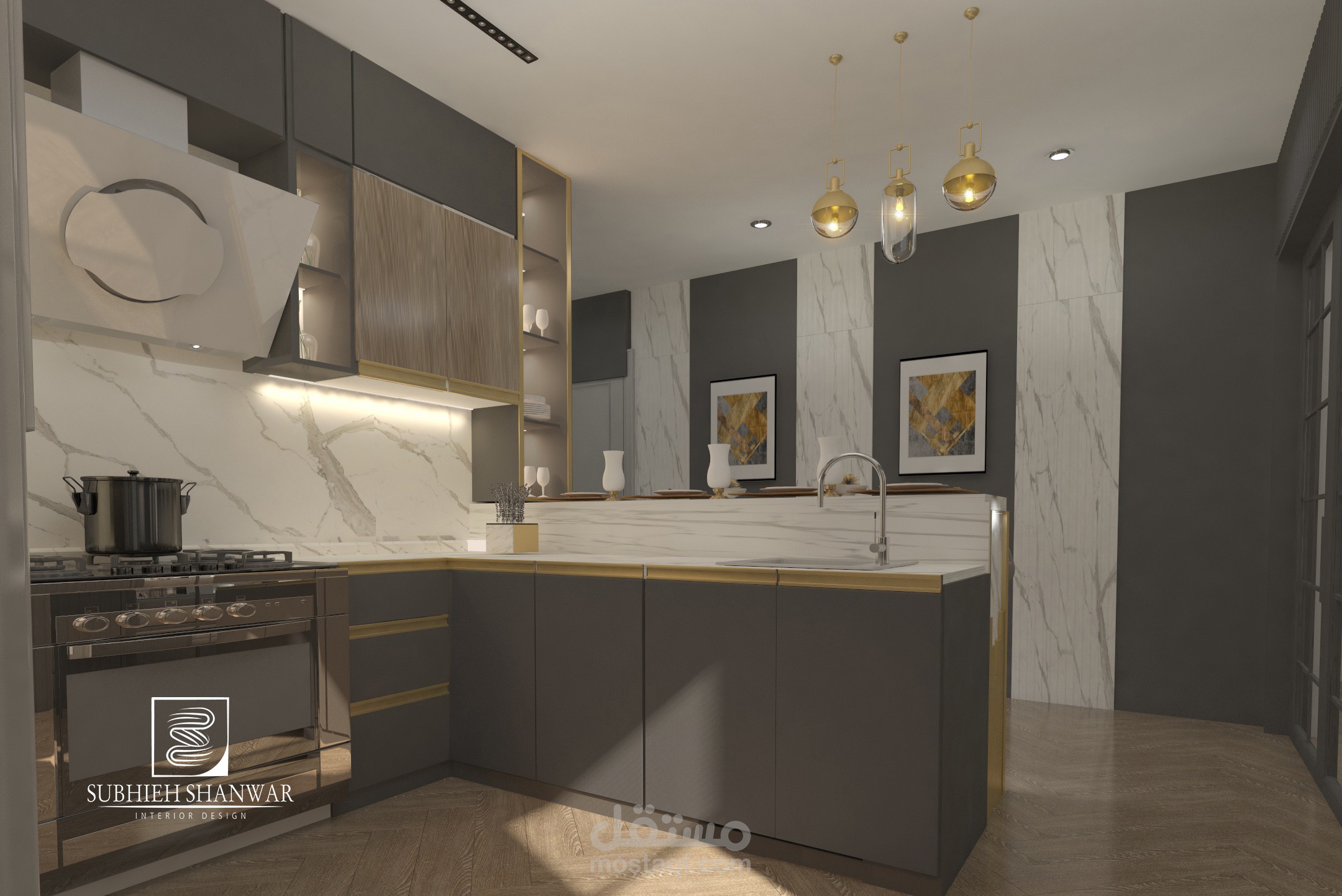 تصميم مطبخ داخل فيلا