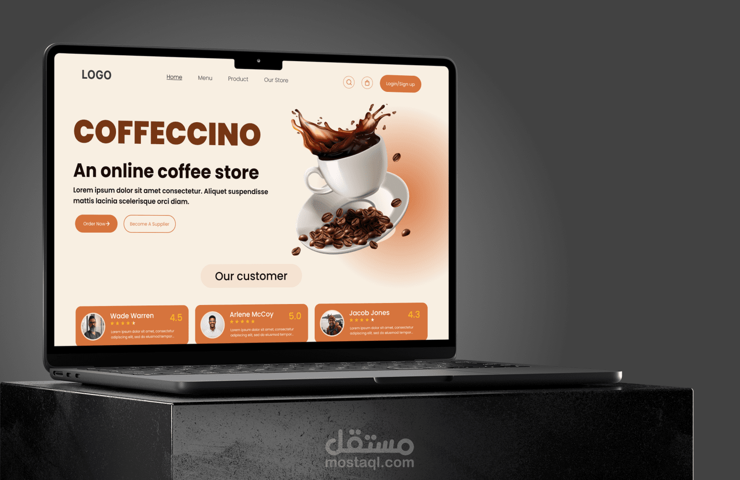 تصميم واجهة موقع | Coffeccino, Online coffe store