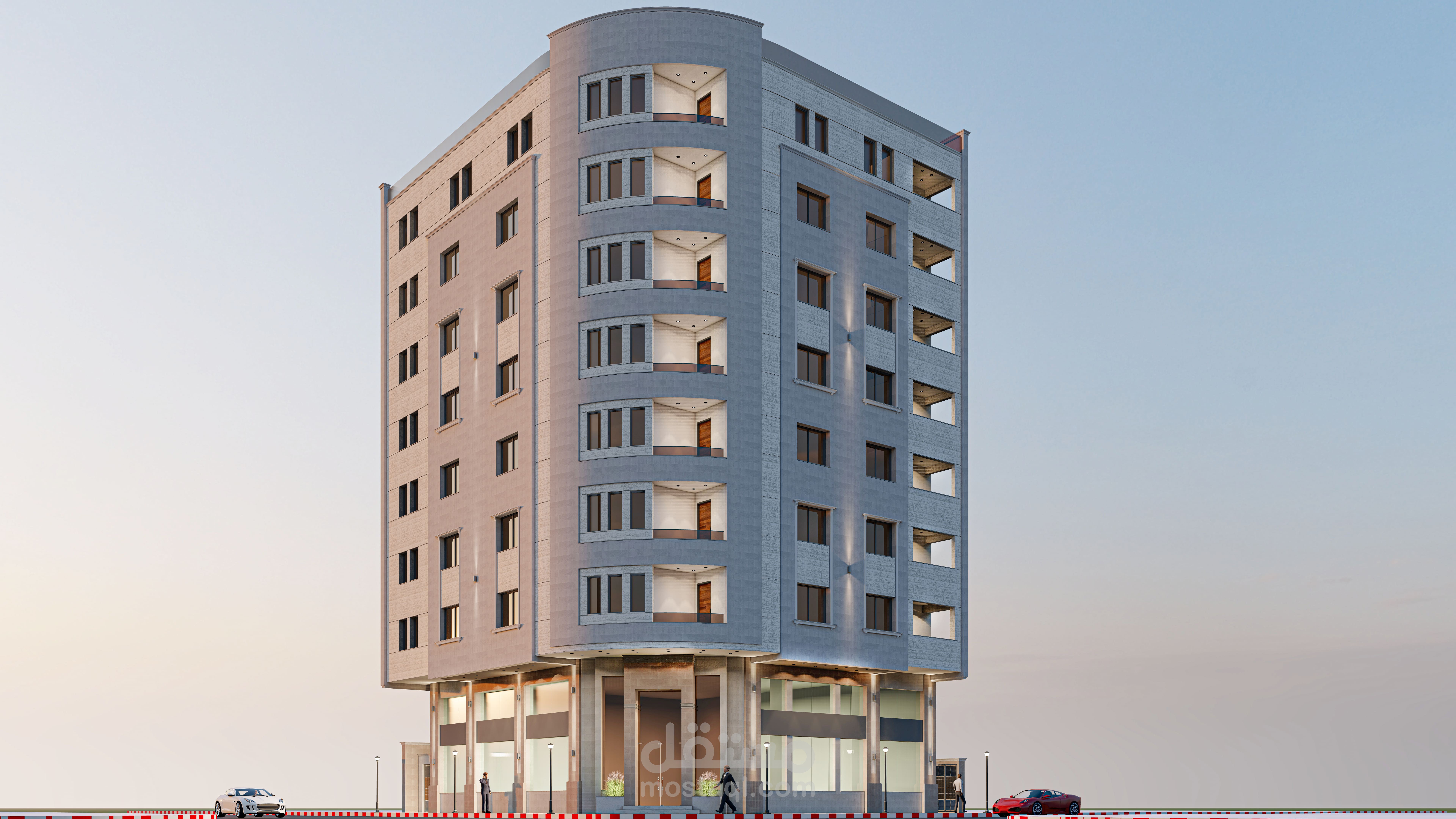 تصميم عمارة  تجارية سكنية