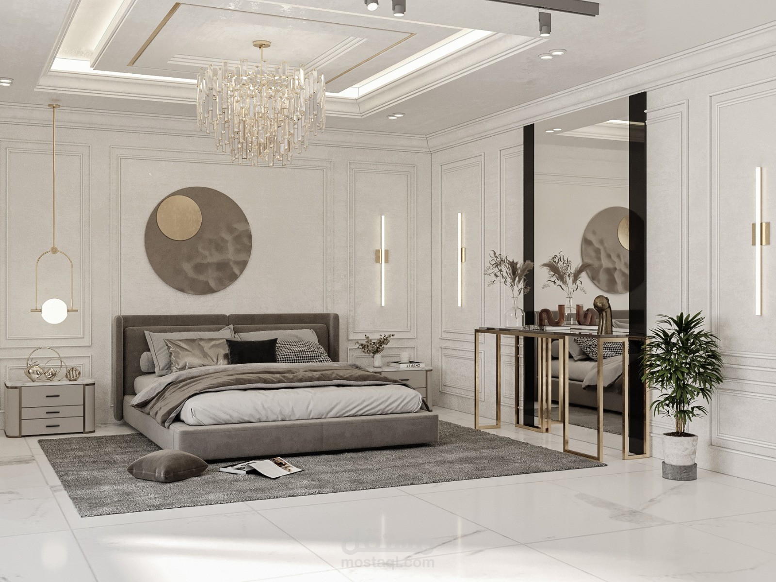 جناح فندقي - غرفة نوم حديثة -تصميم داخلي مودرن