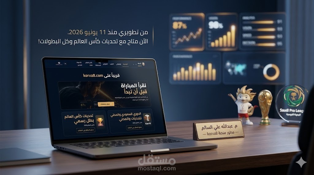 KORVA (منصة توقعات كرة قدم تجمع المنافسة والتحليل والنتائج المباشرة وجداول الترتيب)