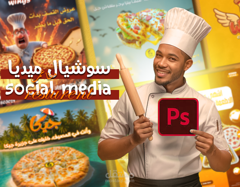 تصميم بوسترات إبداعية لمطاعم وعروض الأطعمة