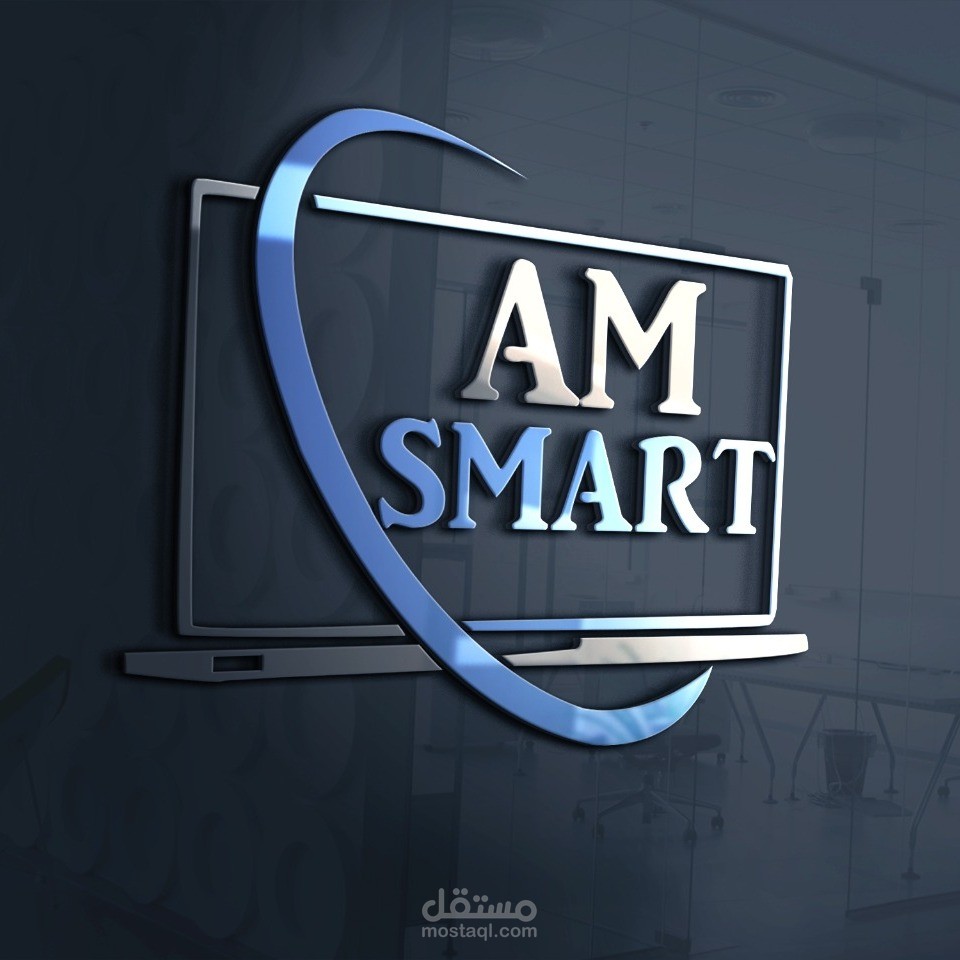 تصميم شعار AM سمارت لأجهزة الكمبيوتر والاب توب