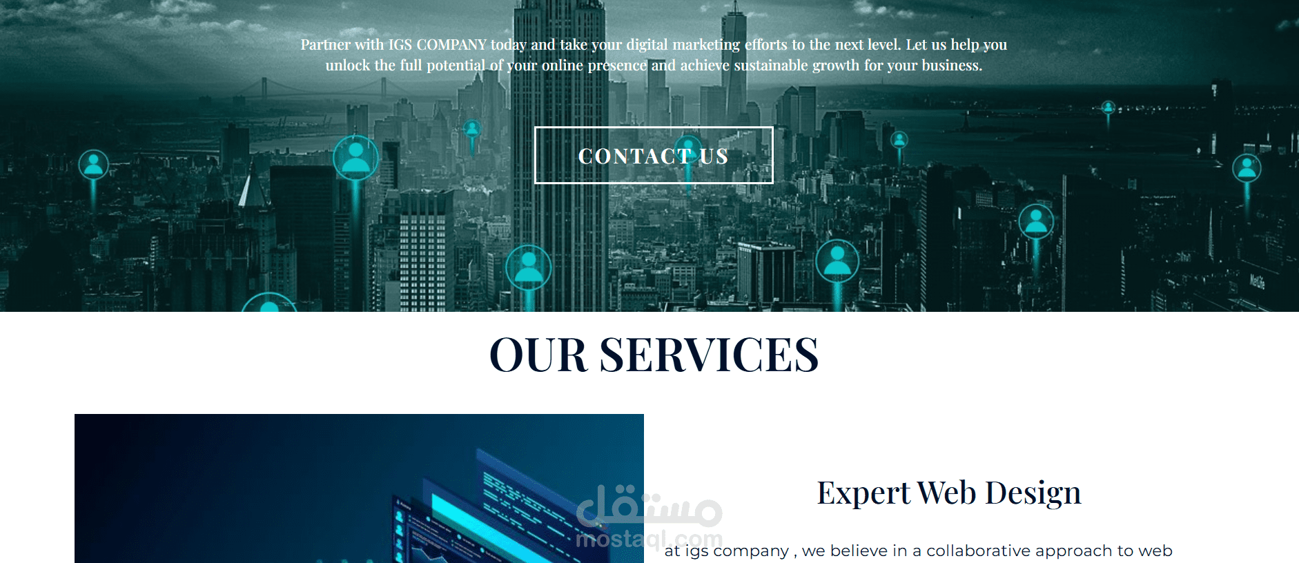 موقع تعريفي لخدمات الووردبريس