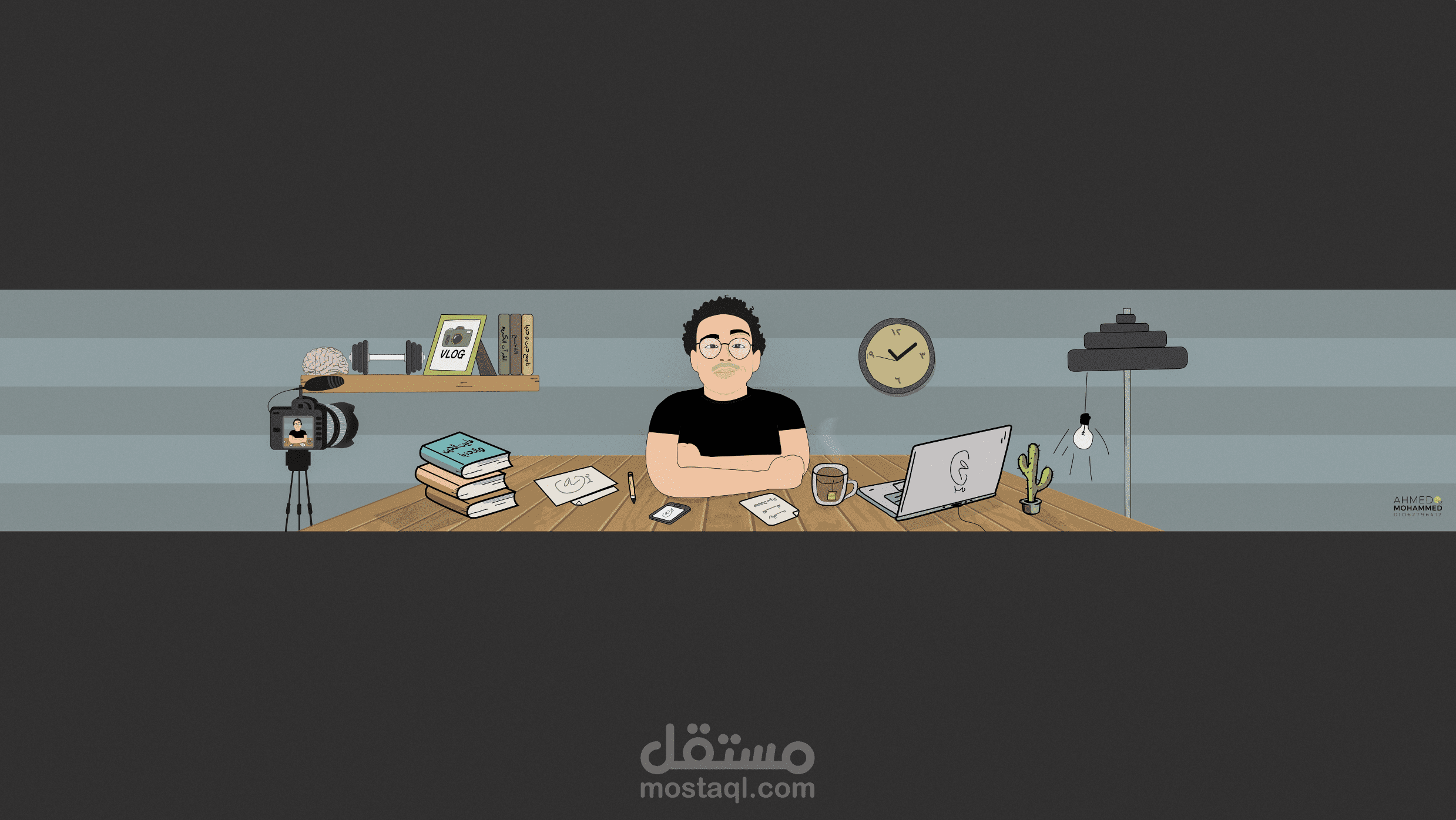 تصميم بانر لقناة يوتيوب شخصية