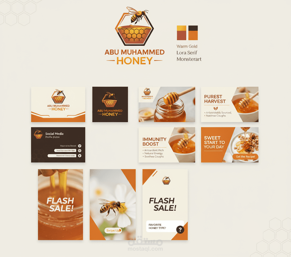 طلب تصميم شعار احترافي لعلامة التجارية "Abu Muhammed Honey"
