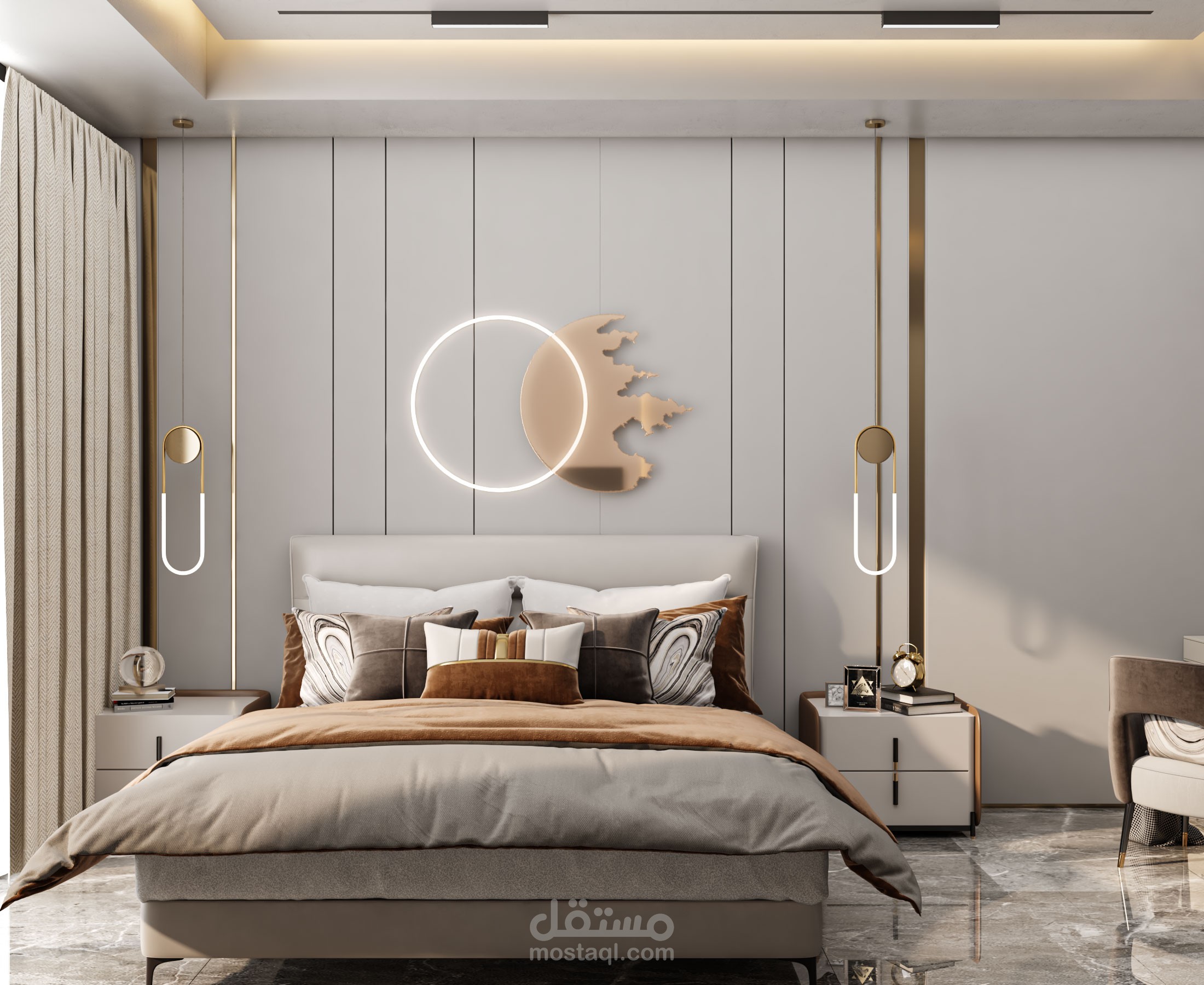 Minimal bedroom in KSA