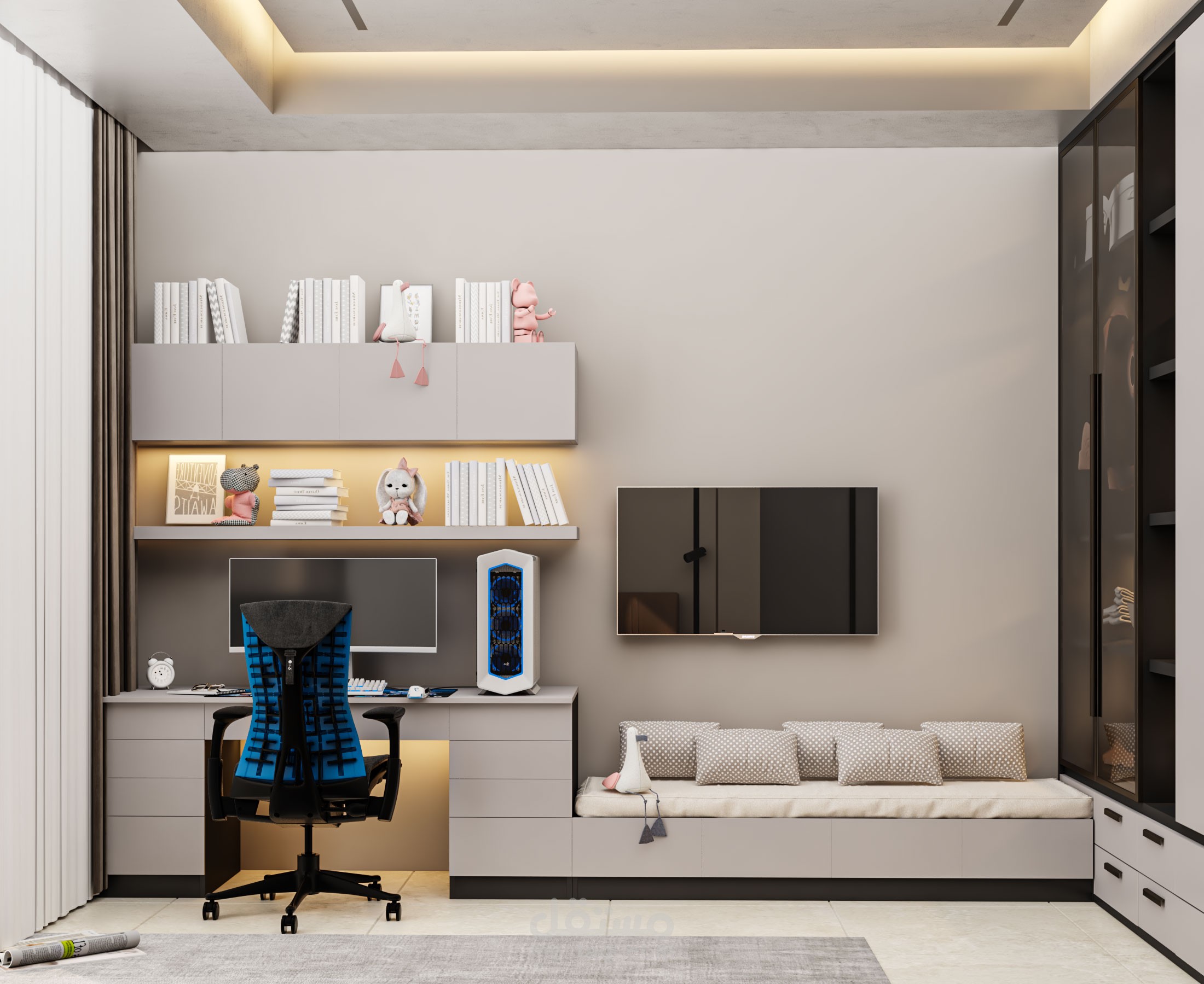 غرفة نوم طفل نمط غيمنغ على طراز المينمال في الرياض