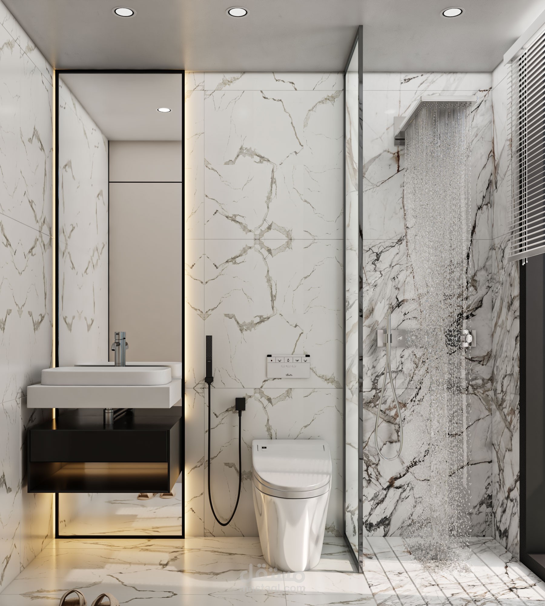 حمام انيق و بسيط مودرن