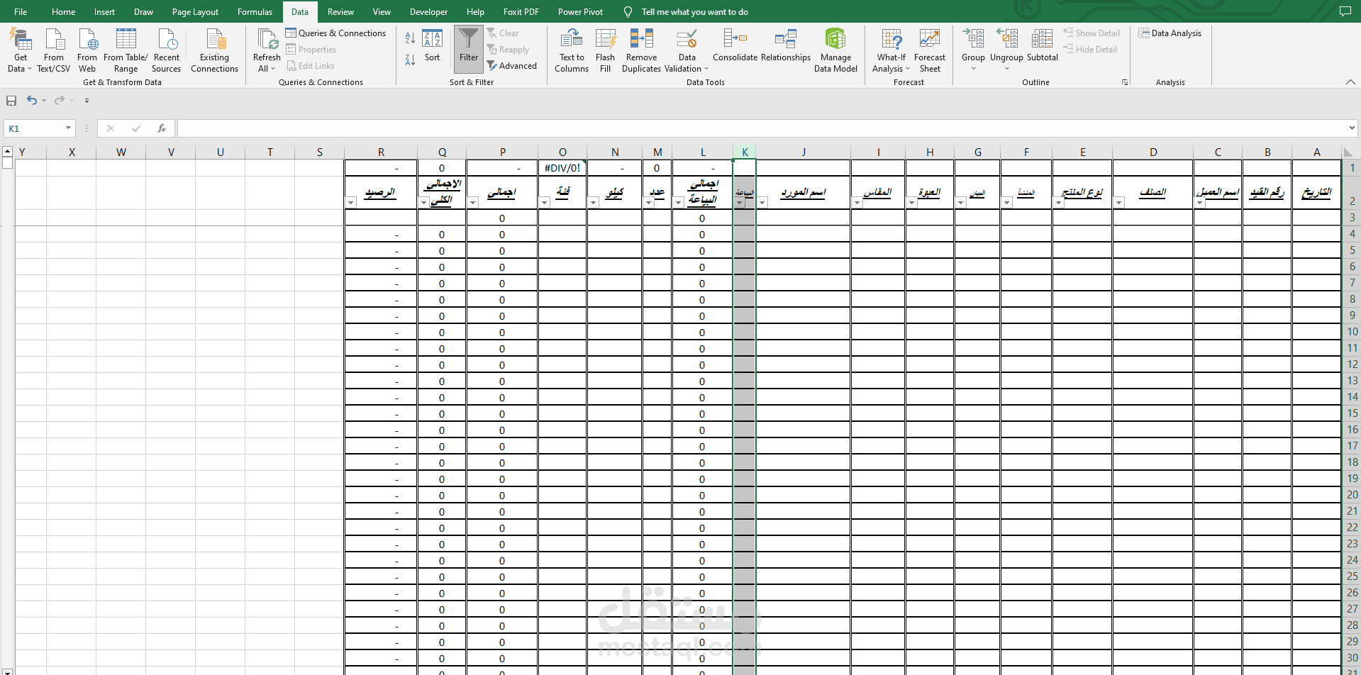 حركة مبيع يومية