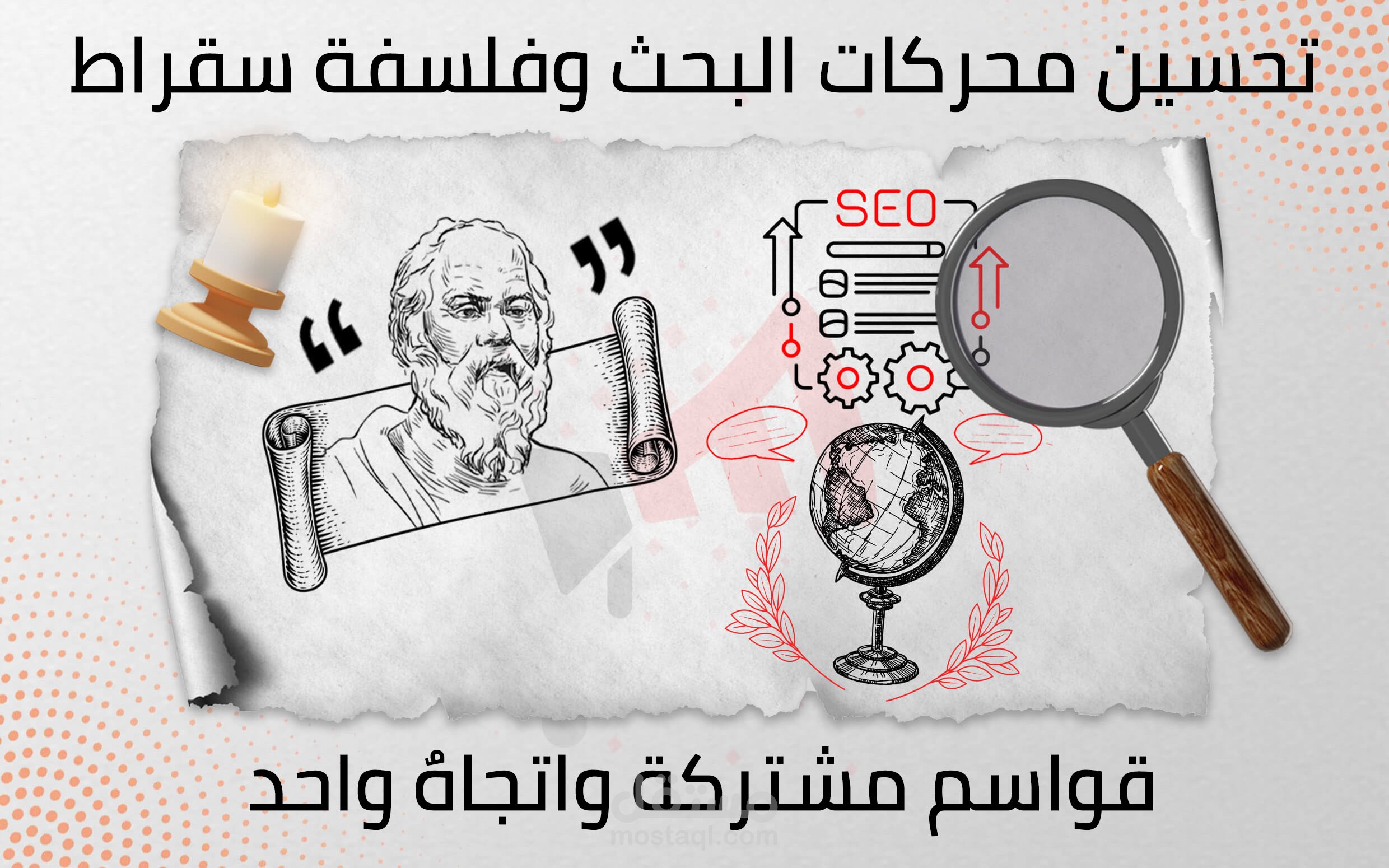 مقالة إبداعية "تحسين محركات البحث وفلسفة سقراط قواسم مشتركة واتجاهٌ واحد"