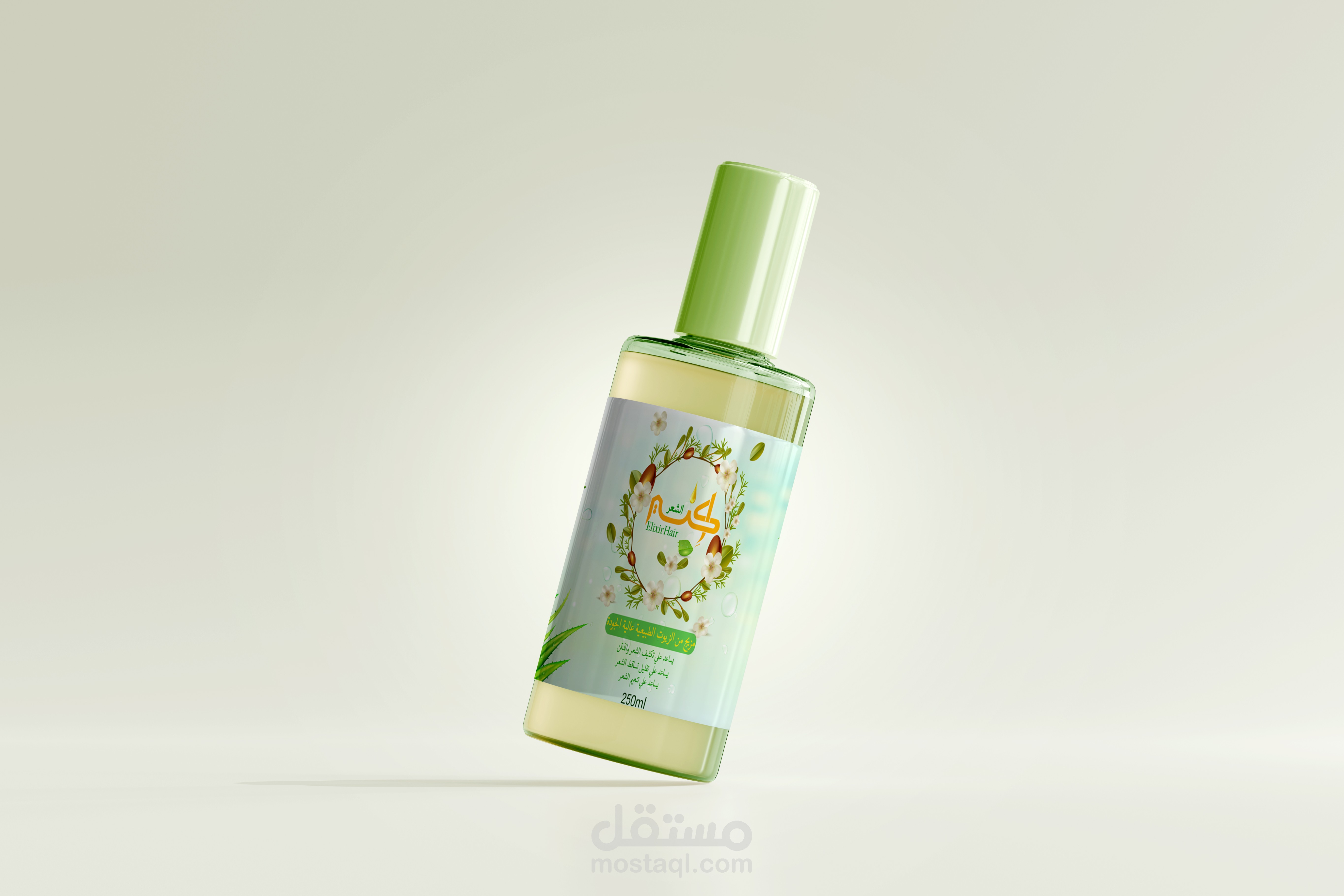 تصميم استيكر زيت شعر أكسير الشعر