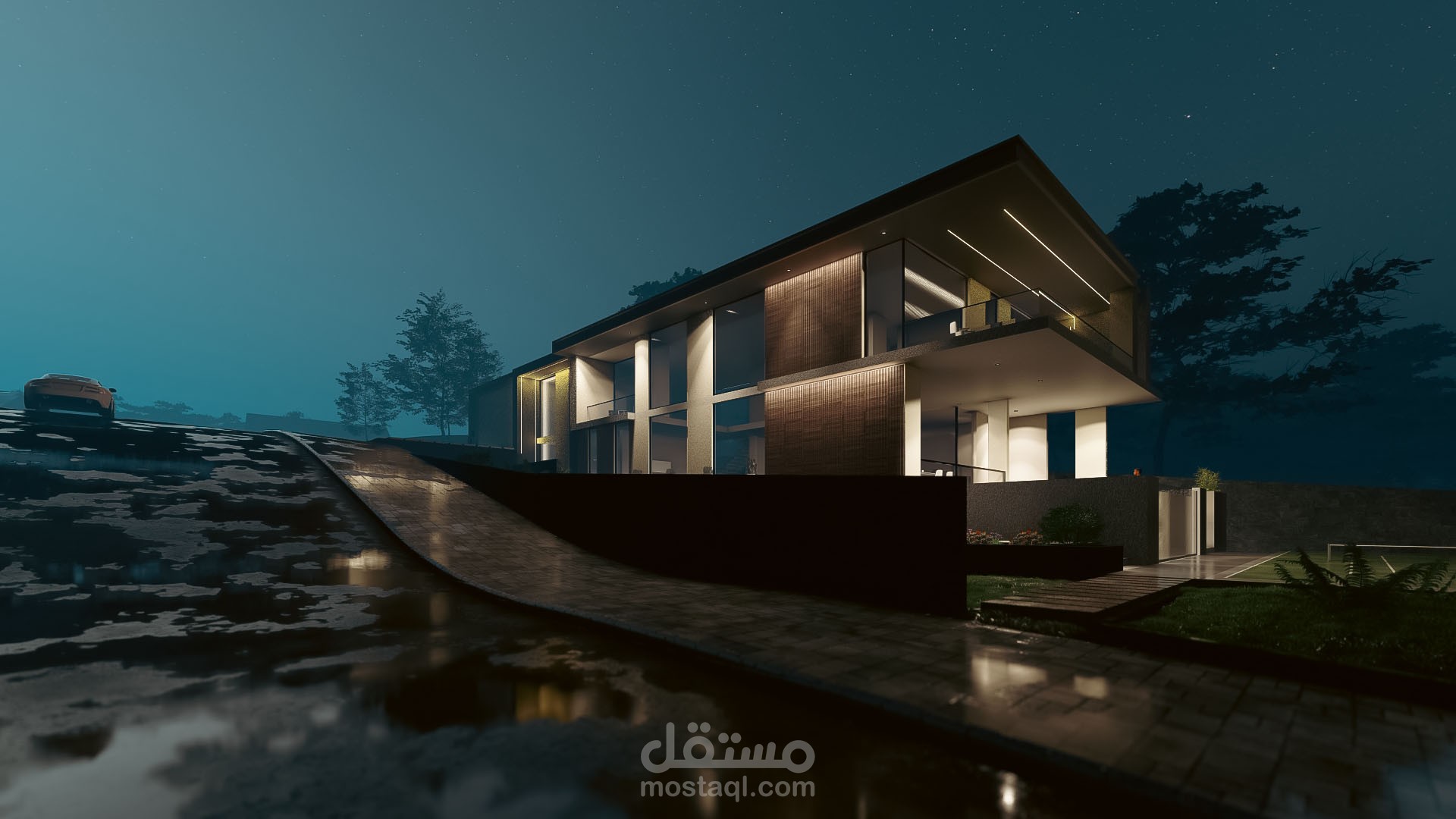 تصميم واجهات فيلا بتصميم حديث