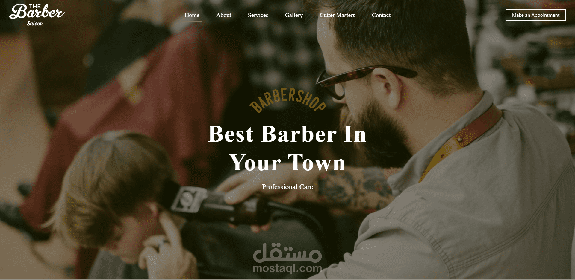 Barber shop reservation landing page