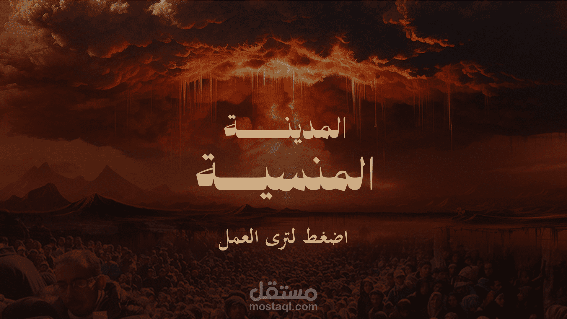 تصميم بوستر تعبيري بعنوان "المدينة المنسية" – تضامن بصري مع غزة