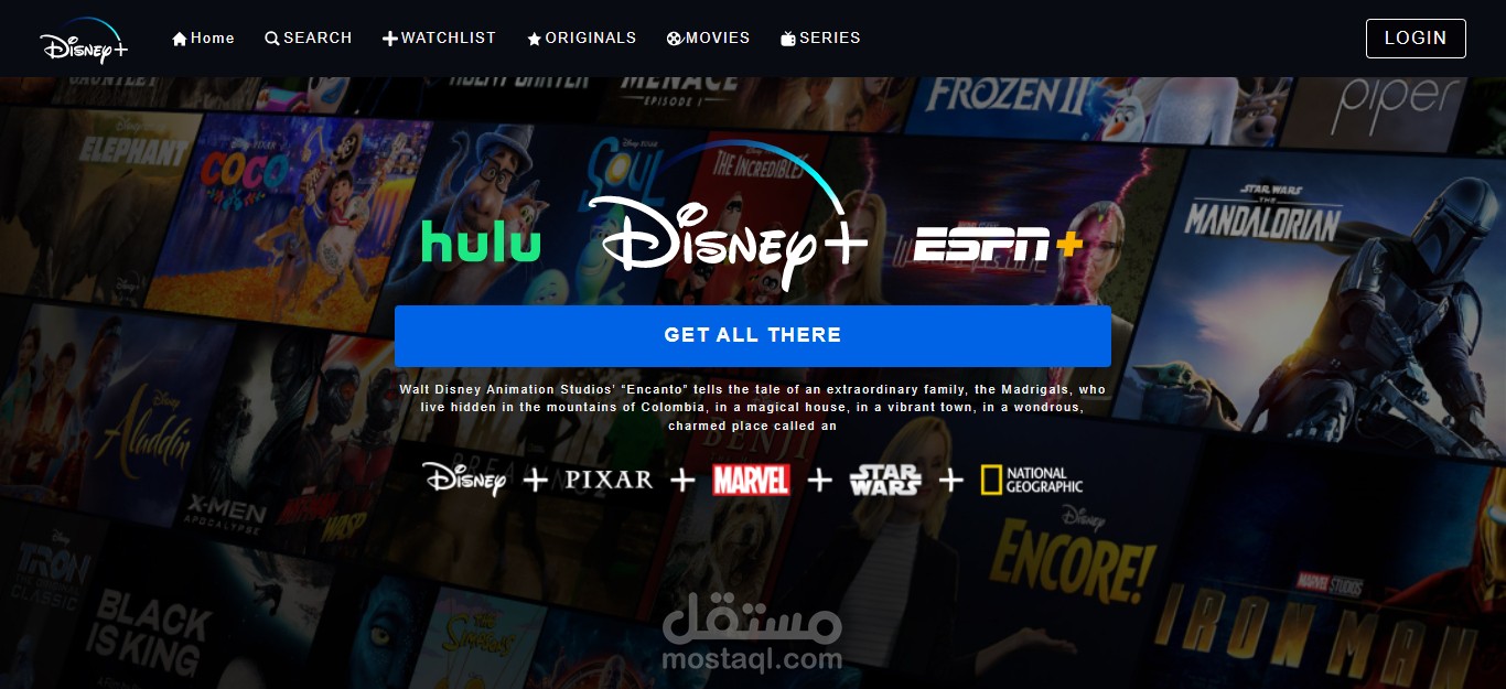 Disney - تصميم بأستخدام React.js