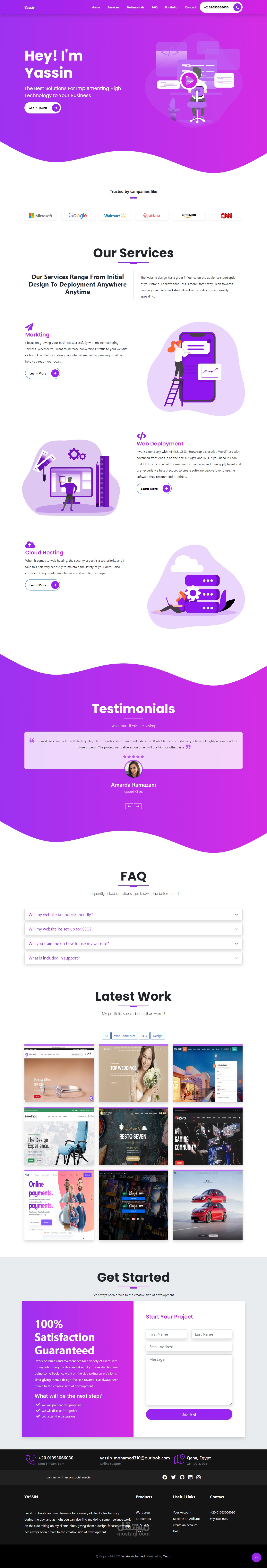 موقع شخصي " Portfolio "