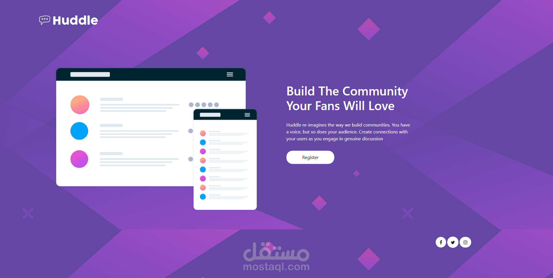 A small landing page design