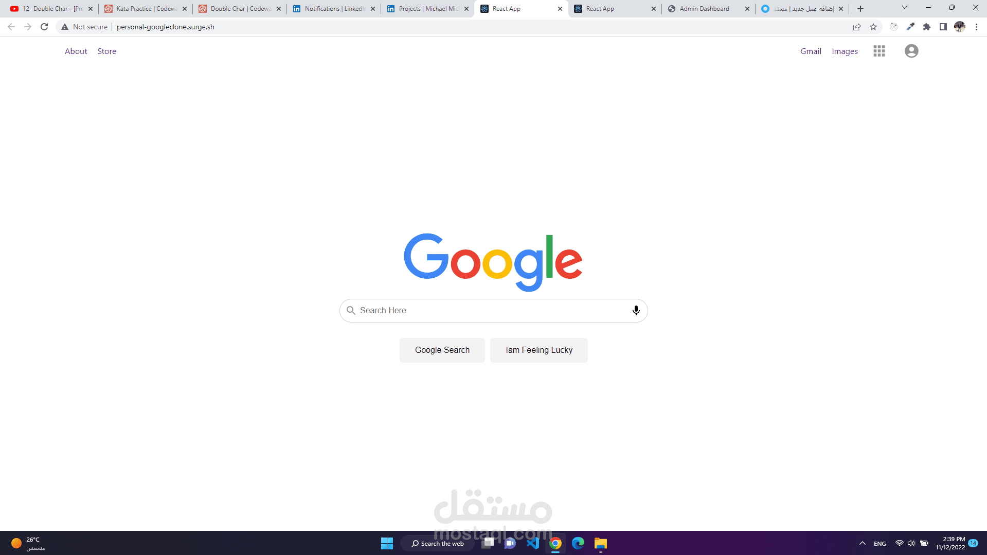 Google Clone - React.js
