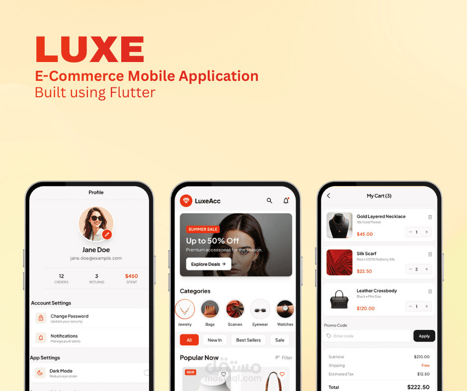 تصميم وتطوير تطبيقات الموبايل Android - IOS باستخدام Flutter