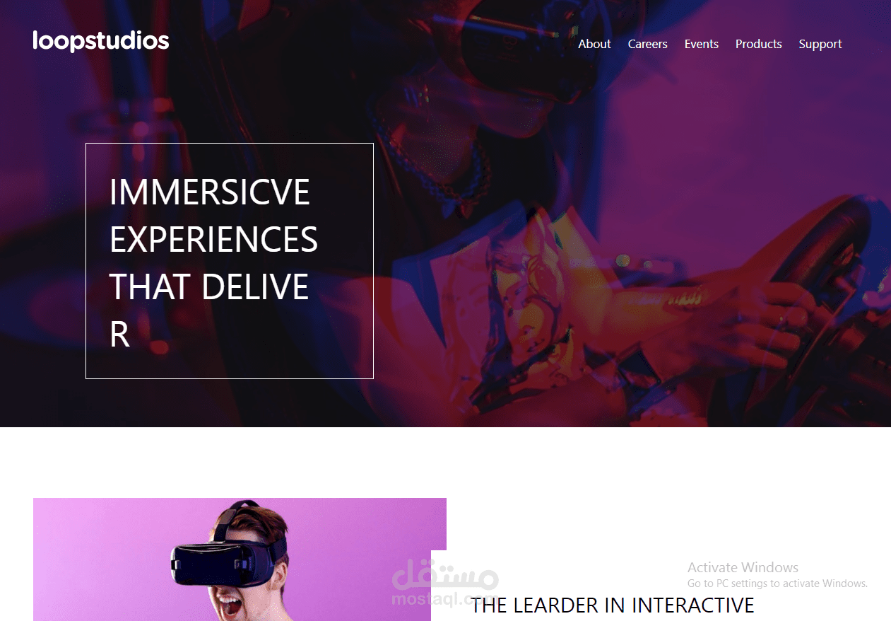 صفحة هبوط بأستخدام html css javascript scss