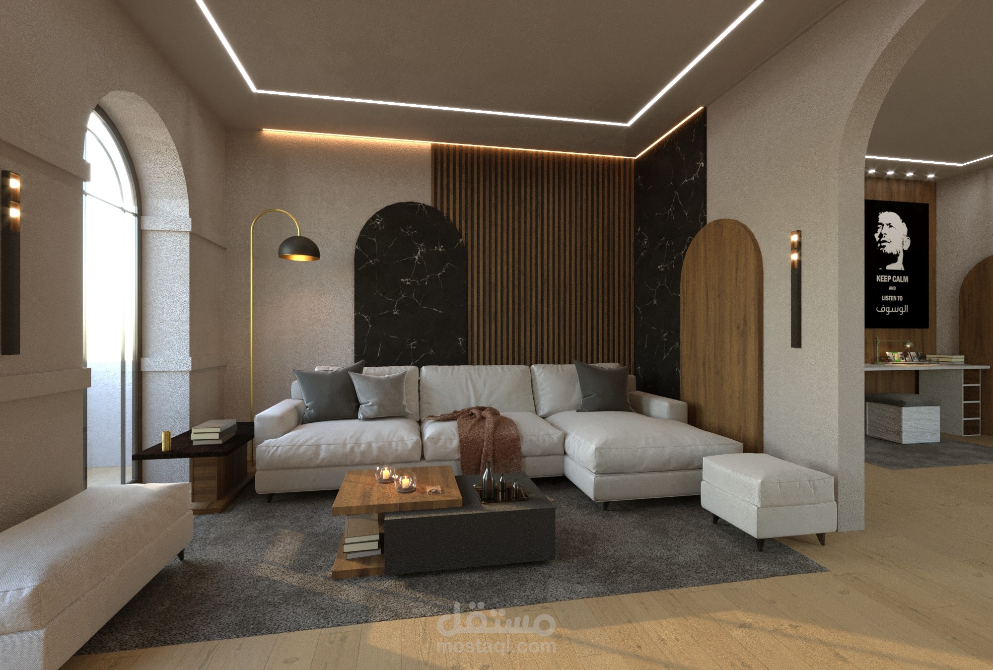 تصميم غرفة معيشة مودرن