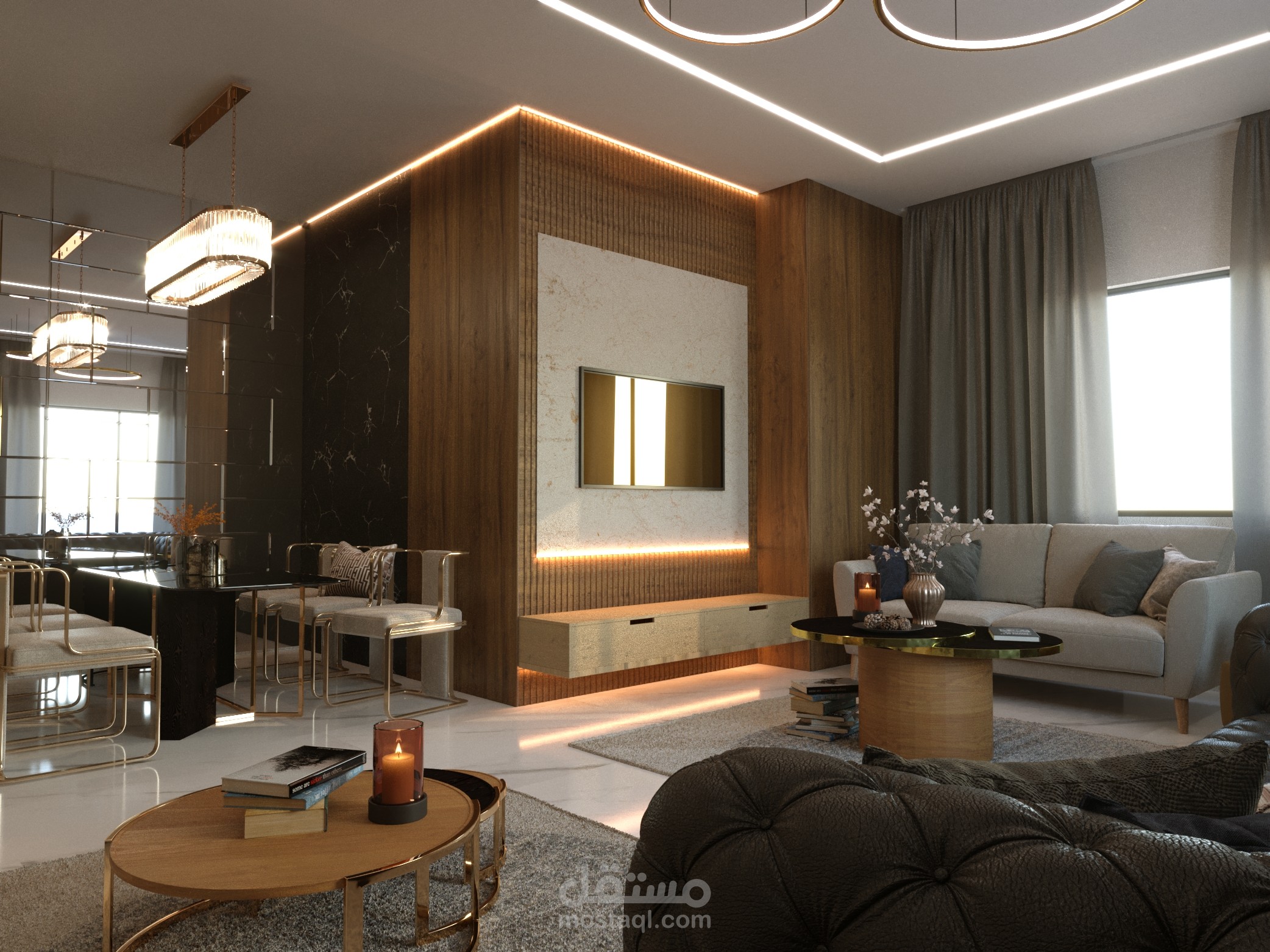 تصميم شقة بطراز مودرن