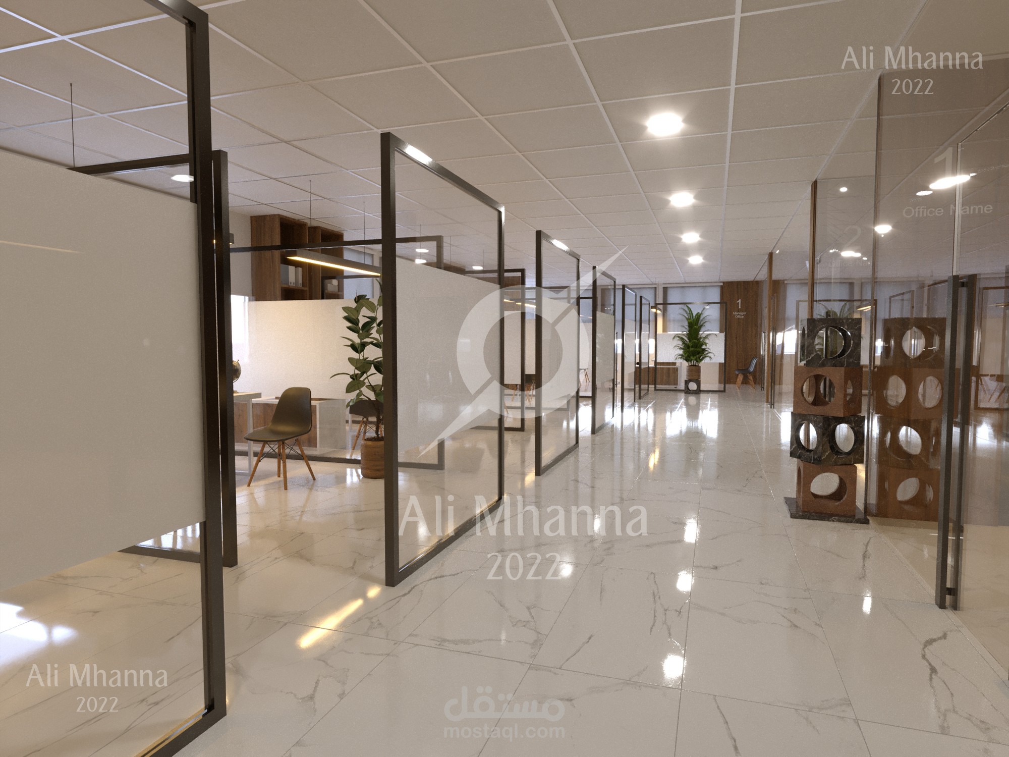 تصميم مكاتب شركة مسار الأعمال في السعودية \ الرياض