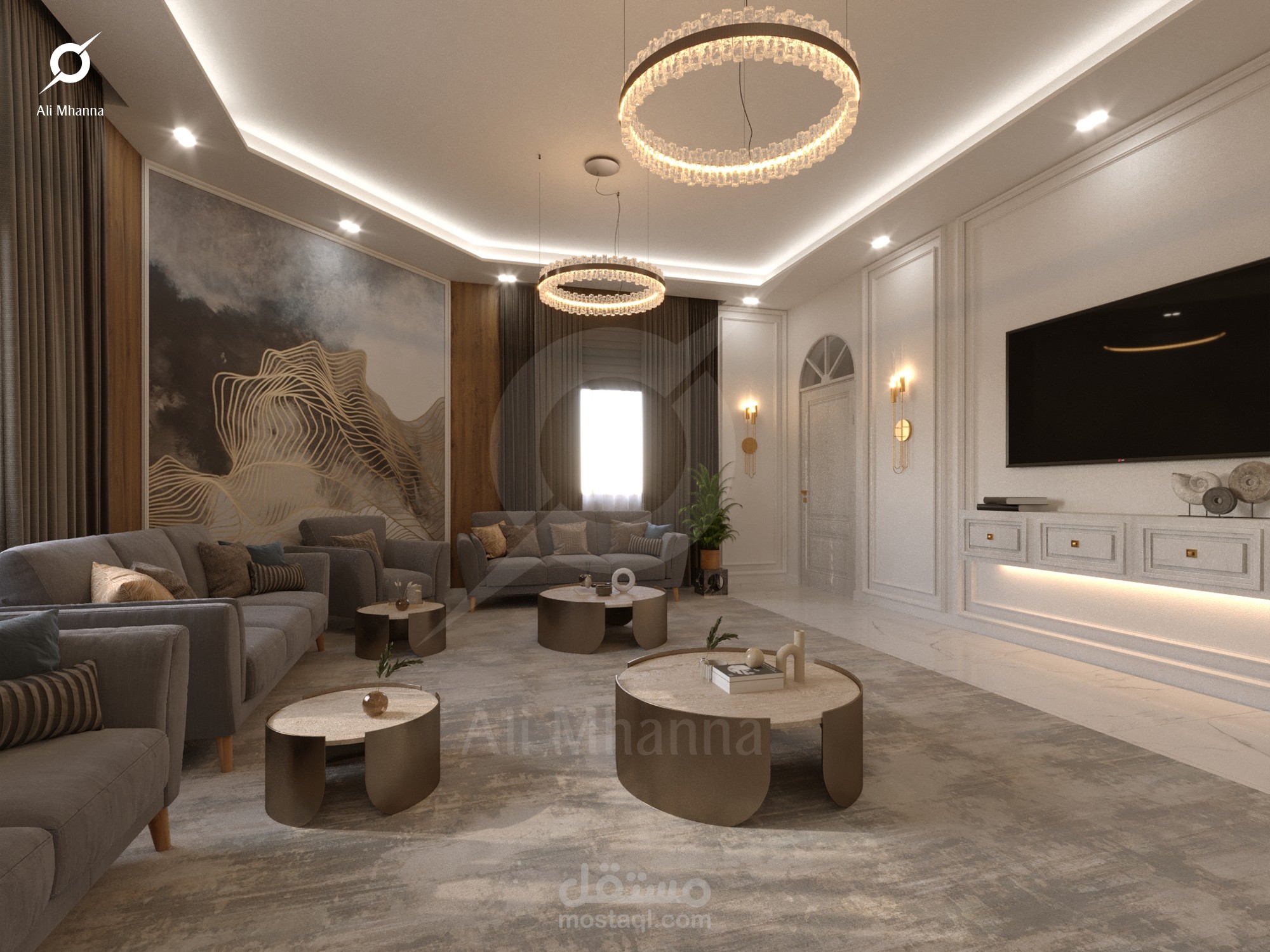 تصميم فيلا بطراز نيوكلاسيك في السعودية