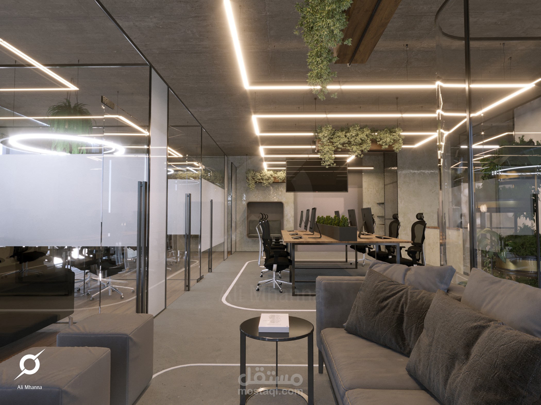 تصميم مكتب بطراز Industial في المملكة العربية السعودية