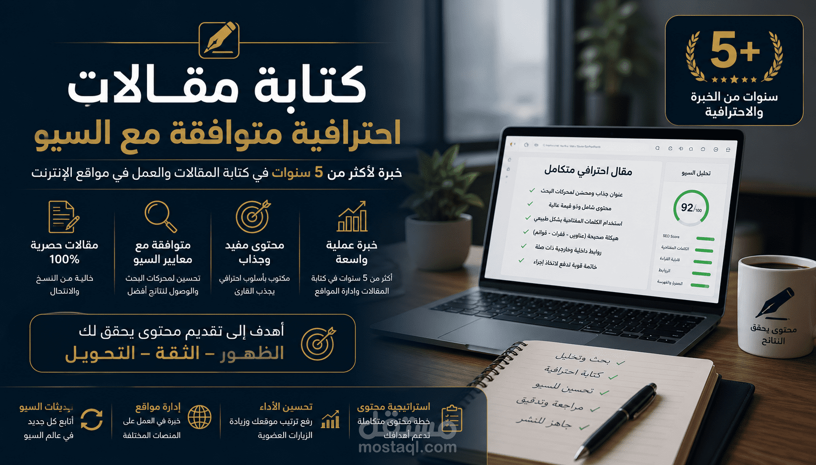 كتابة مقالات احترافية بمعايير السيو 2026 والتدقيق اللغوي